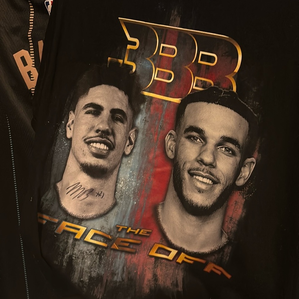 Lamelo ball signed bbb face off t shirt